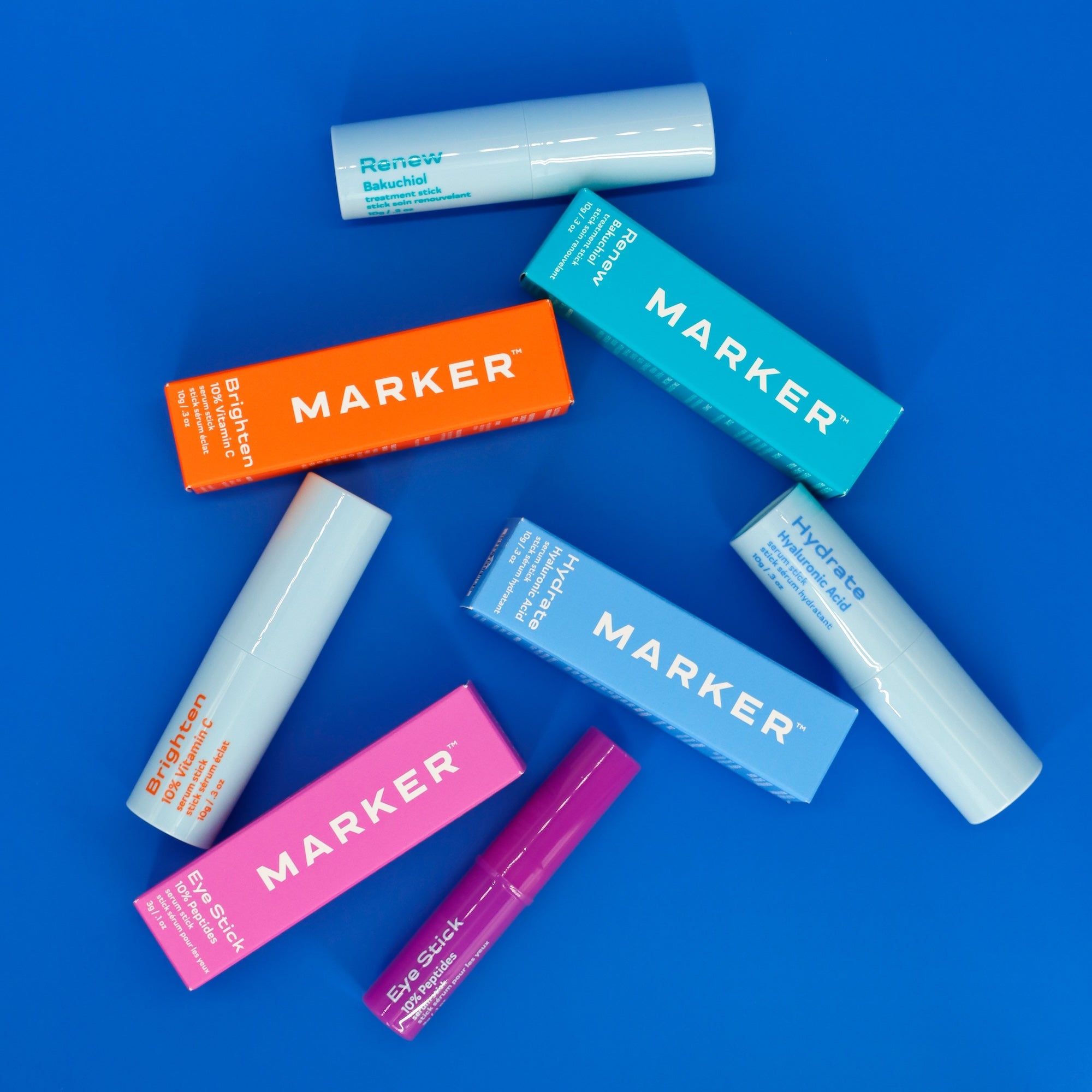 The Marker Skincare Stick Set — Brighten, Hydrate, Renew & The Eye Stick