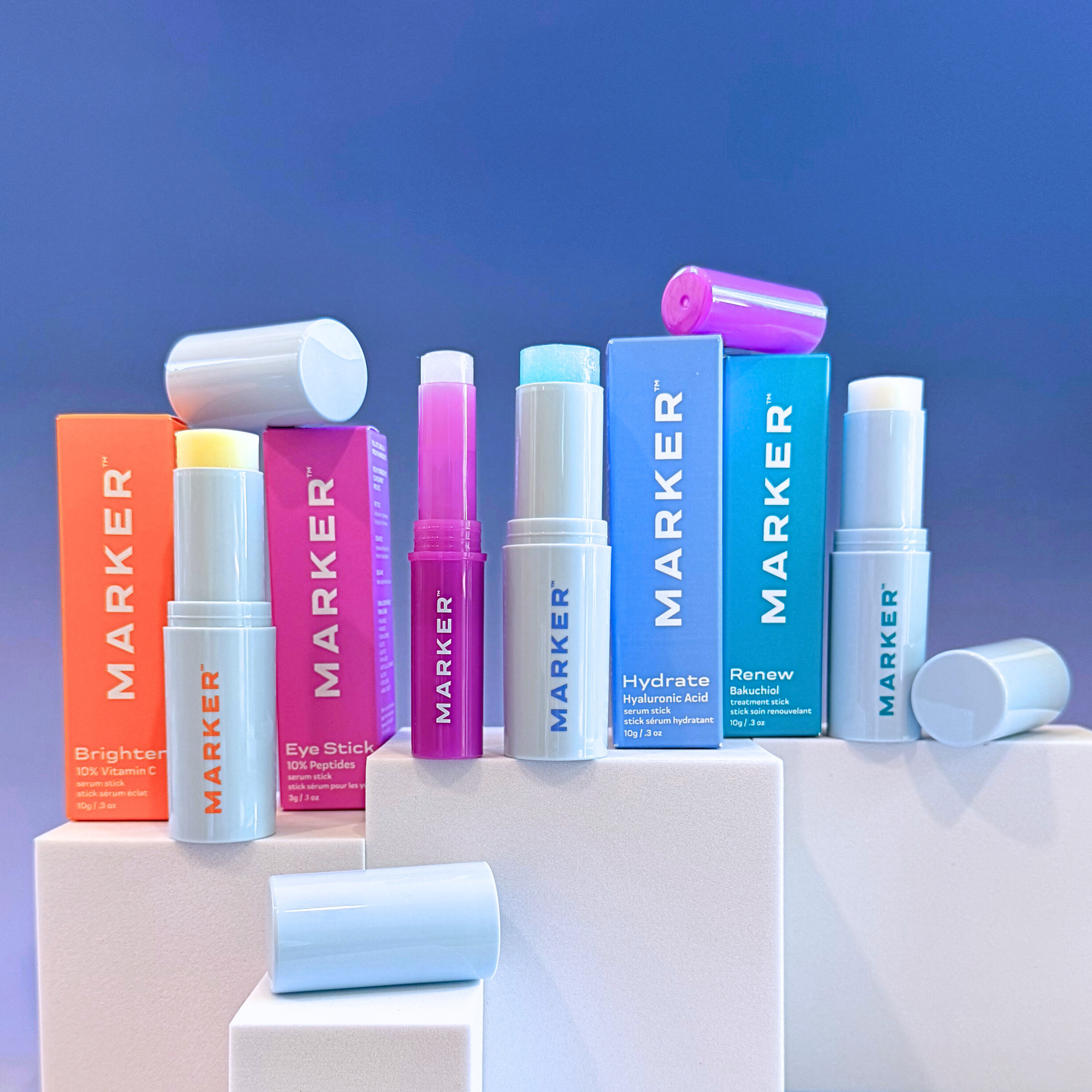 THE MARKER SKINCARE STICK SET — Brighten, Hydrate, Renew & The Eye Stick