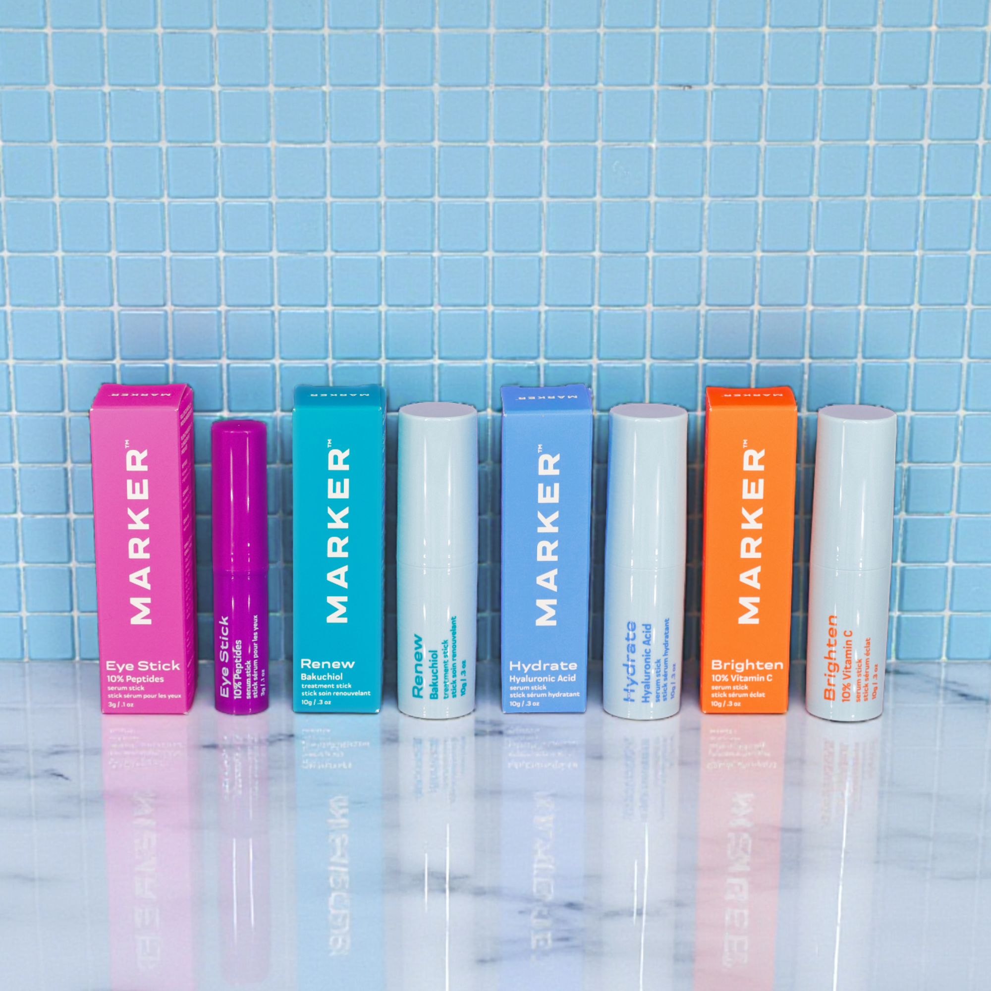 The Marker Skincare Stick Set — Brighten, Hydrate, Renew & The Eye Stick